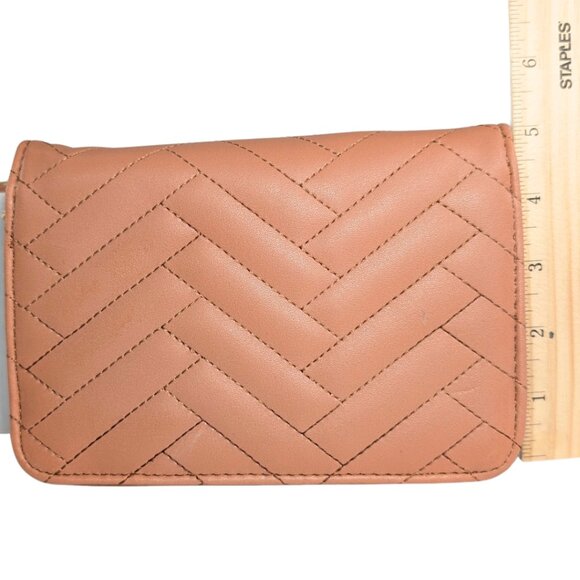 bebe Brown Faux Leather Sophia Quilted Chevron Chain Strap Convertible Crossbody - Picture 2 of 9